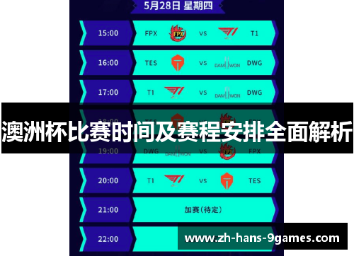 澳洲杯比赛时间及赛程安排全面解析 澳洲杯比赛时间及赛程安排全面解析